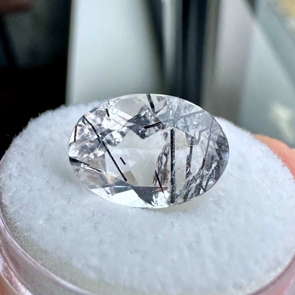 🖤💎 EDGY & BOLD Tourmalated Quartz ✨ Black Rutile Oval Gemstone! 🕷️